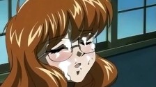 Busty girl gets her first hentai facial