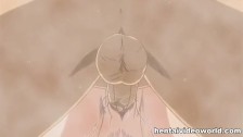 Cute anime girl owned in bathroom