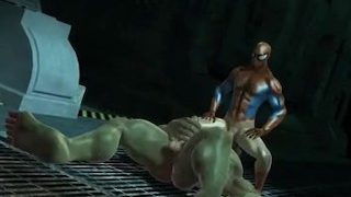 Hulks fuck rage with spiderman