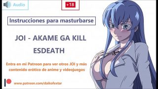 JOI hentai Esdeath, Akame ga Kill en español. Instrucciones para masturbarse.