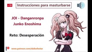 JOI hentai Junko Enoshima, Danganronpa en español. Instrucciones para masturbarse. ASMR.