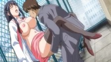Big titted hentai babe gets fucked outdoors