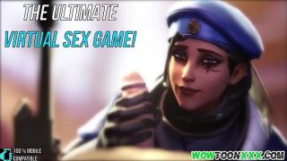 Brunette 3D MILF blowjob session on stiff dick
