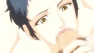 Busty hentai girl striving for cum