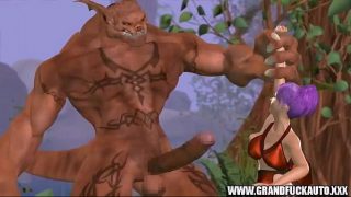 Cute redhead hentai takes monster’s fat dick