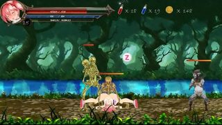 Fighting girl Sakura hot hentai girl in hard sex with skeletons adult xxx game