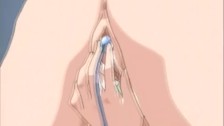 Horny hentai babe masturbating in bed
