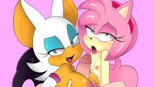Rouge titfuck while Amy Watches (Sonic Porn)