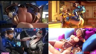 Sexy Overwatch heroes enjoy deep pussy pounding