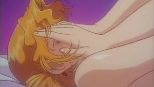 Shy blonde anime girl in first time sex