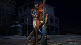 Spiderman plays with spiderwoman & supergirl