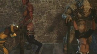 Two girls – Cassie Cage & Sonya being fucked by 3d monsters in cartoon porn