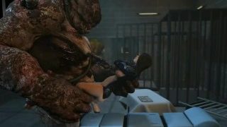 Ashley Williams and Femshep fucked hard by 3D Monsters in Labroom animation