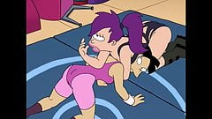 Leela and Amy from Futurama fuck in a Lesbian Video