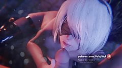 Nier 2B cock biting