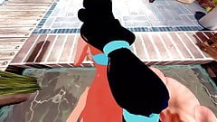 Princess Jasmine gives a POV blowjob before getting fucked.