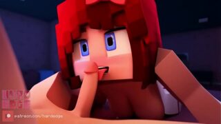 Mulher bloco chupa a rola com vontade em minecraft