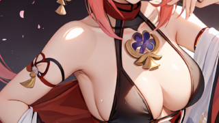 Hentai – ai generated genshin impact hentai waifu2x yae miko