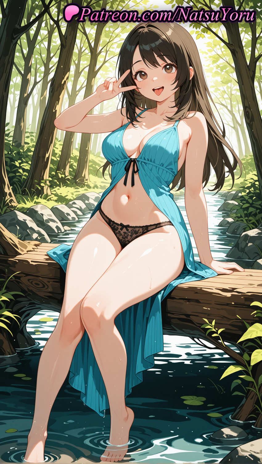 1girl 1girl 1girls 2025 ai ai_assisted ai_generated anime anime_style arm_support asian babydoll bangs bare_arms bare_legs bare_shoulders barefoot big_breasts big_breasts black_hair black_panties blue_dress blush breasts brown_eyes brown_hair bust cleavage clothing collarbone day dress feet female_focus female_only final_fantasy final_fantasy_vii final_fantasy_vii_remake foot_fetish forest full_body hand_up hentai high_quality high_res high_res high_resolution knees_together_feet_apart legs lingerie long_hair looking_at_viewer medium_breasts natsuyoru nature navel open_mouth outside panties panties patreon pool rinoa_heartilly sitting smile soaking_feet solo_female stable_diffusion stomach string_panties teeth thighs toenail_polish toenails toes tongue tongue_out tree underwear underwear_only upper_teeth_only voluptuous voluptuous_female water wet